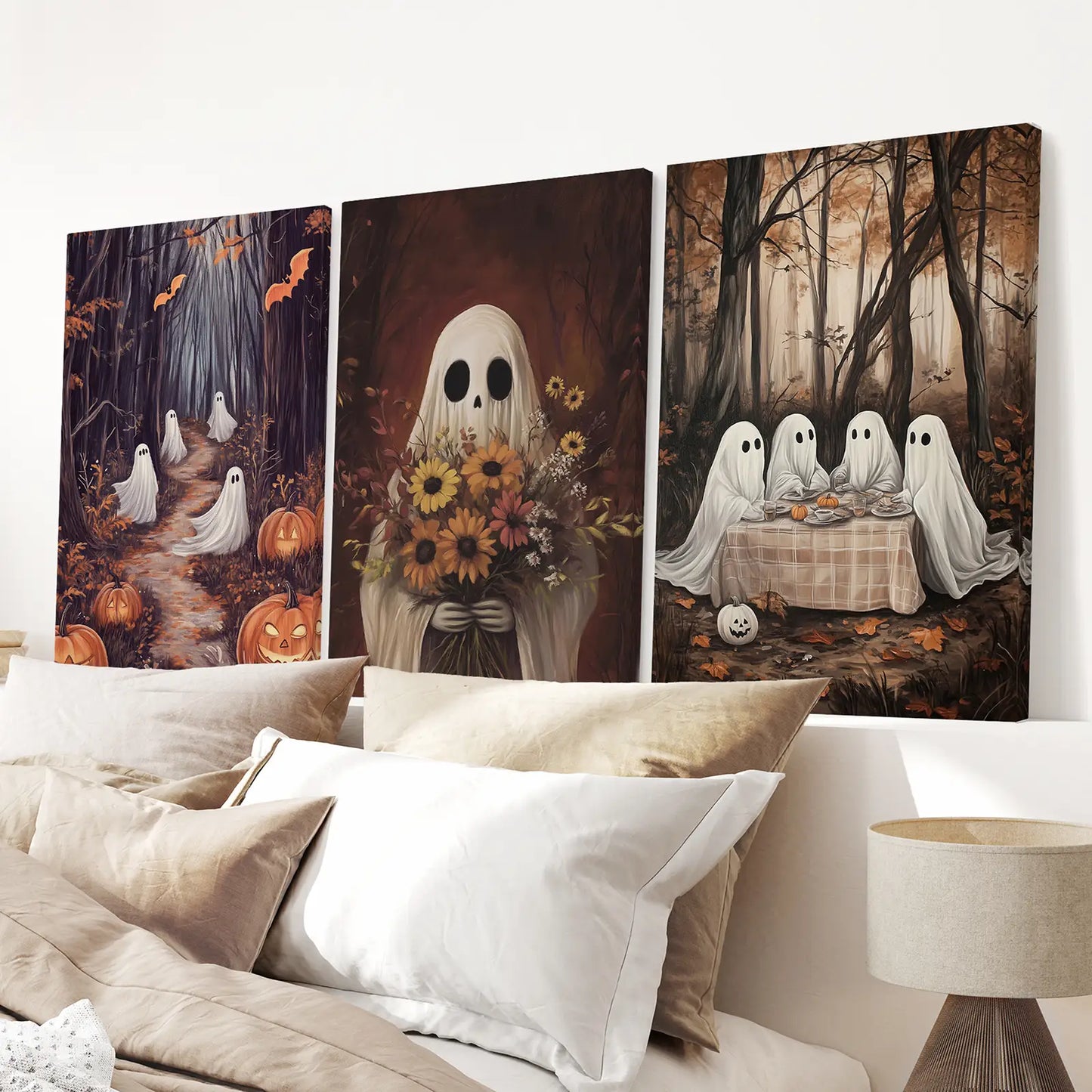 Charming and Spooky Art for Fall Season Poster