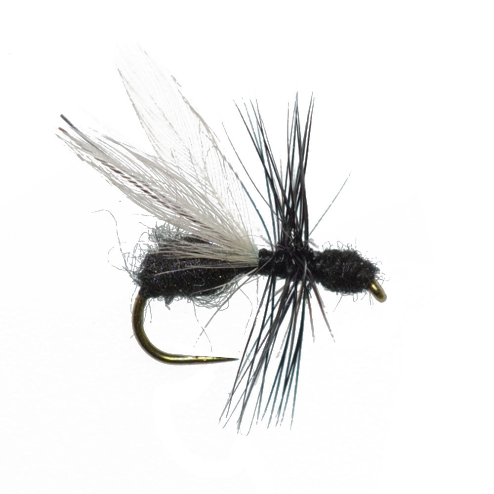 Black Fur Flying Ant Terrestrial Trout Dry Fly - 1 Dozen Flies Hook Size 12