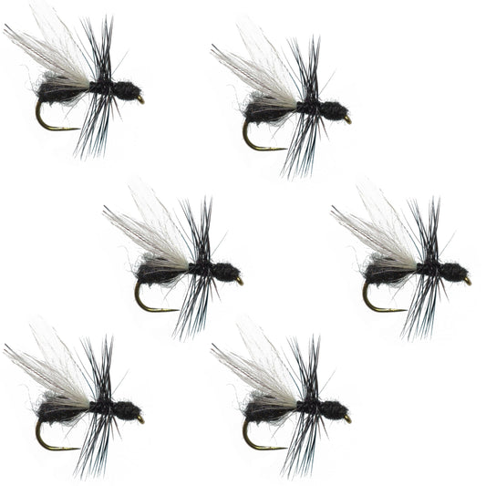 Black Fur Flying Ant Terrestrial Trout Dry Fly - 6 Flies Hook Size 16