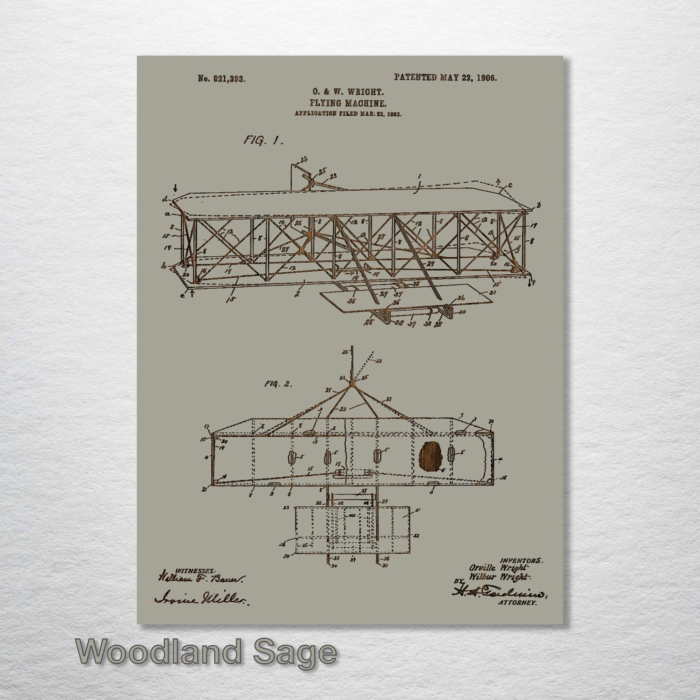 Wright Brother's Flying Machine US Patent