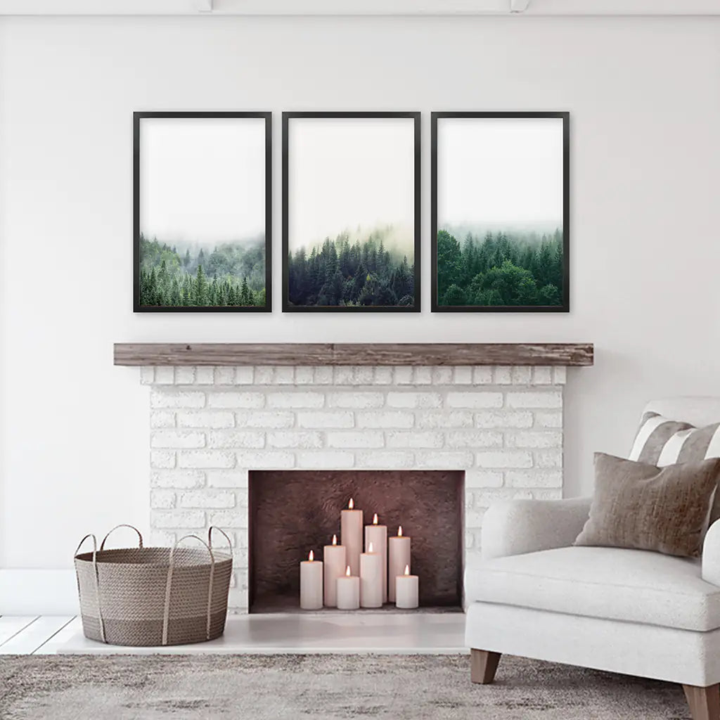 Modern Minimalist Forest Photography. Nordic Wall Art Set