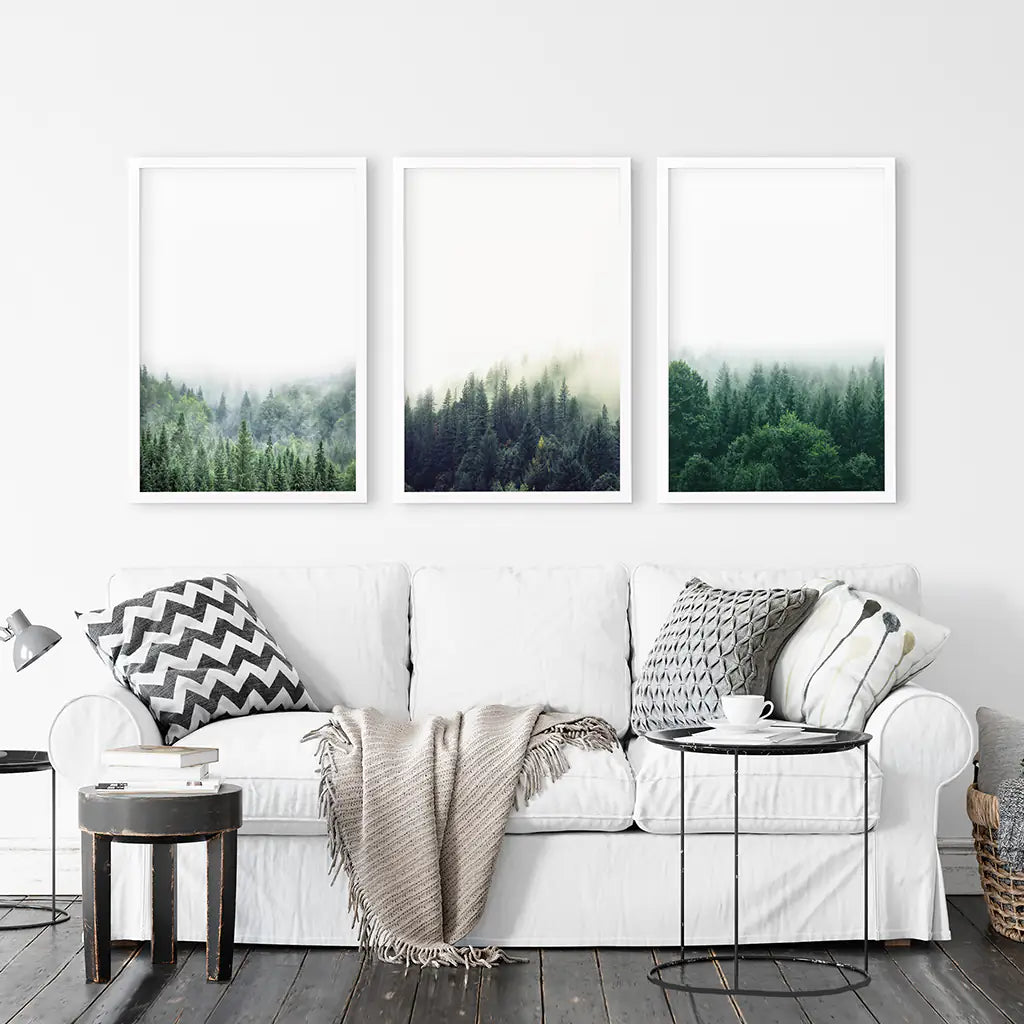 Modern Minimalist Forest Photography. Nordic Wall Art Set