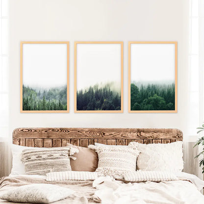 Modern Minimalist Forest Photography. Nordic Wall Art Set