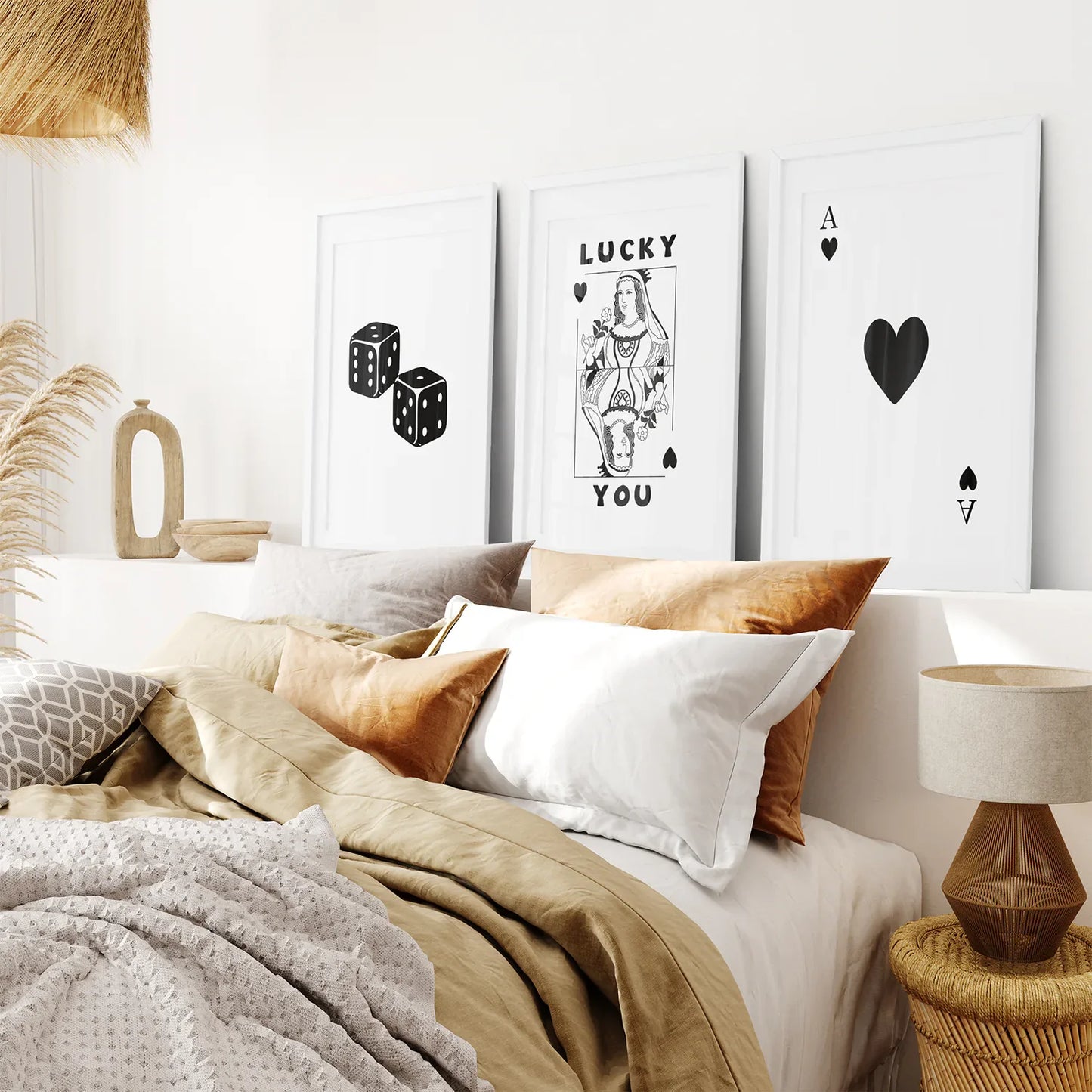 Trendy Playing Card Wall Art Set of 3 Prints