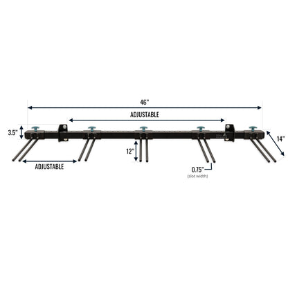 Solitude Ski Rack | Adjustable Wall Storage System | Holds 10 Pairs of Skis