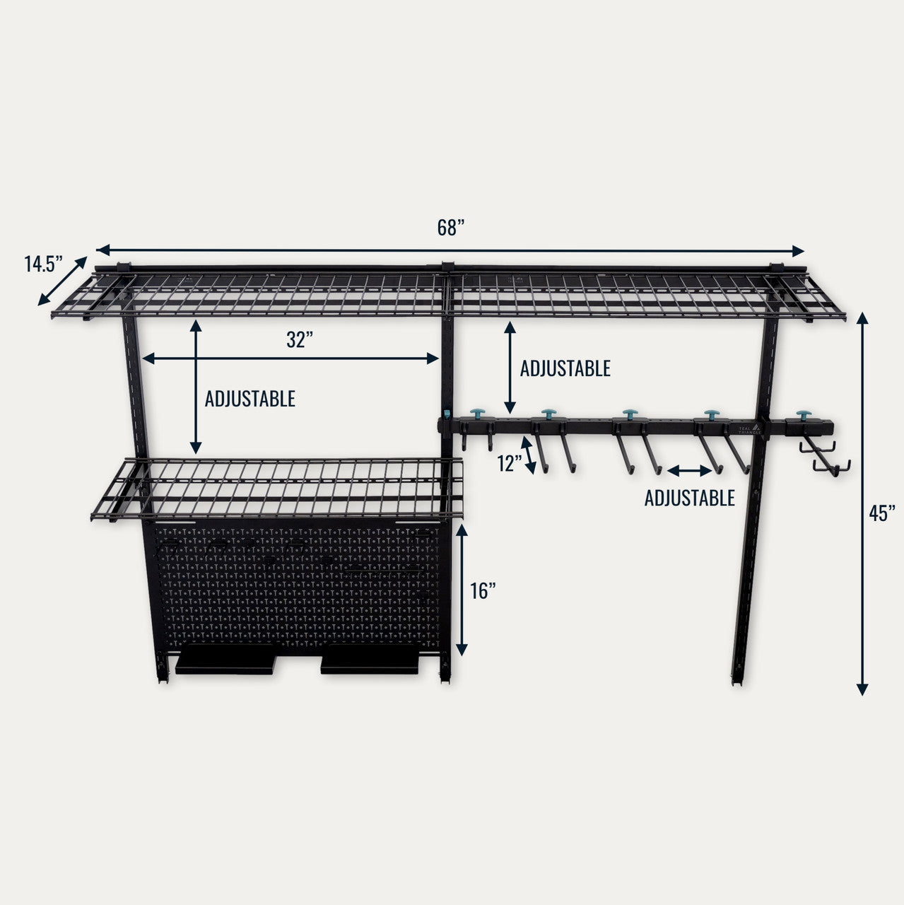 G-Tool Pro | Adjustable Wall Storage System | Holds 500 lbs