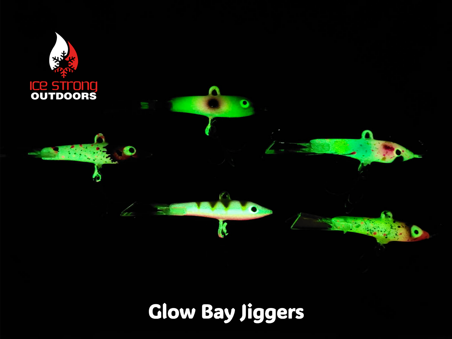Ice Strong Outdoors - Glow Custom Bay Jiggers -  3/8 oz and 1/2 oz