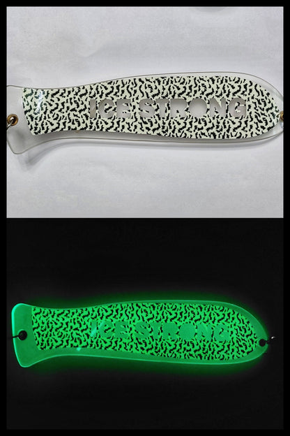 10" Chrome / Glow PERSONALIZED Dual Fin Fishblade