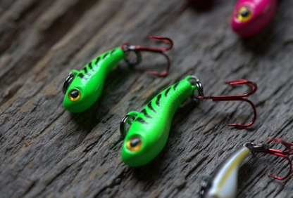 TUNGSTEN T-RIP GREEN TIGER GLOW MINI VIBE BAIT