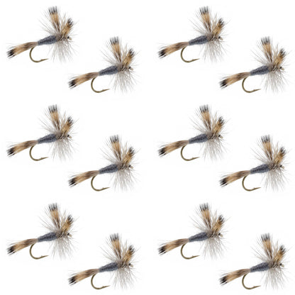 Gray Wulff Classic Trout Dry Fly -12 Flies Hook Size 12