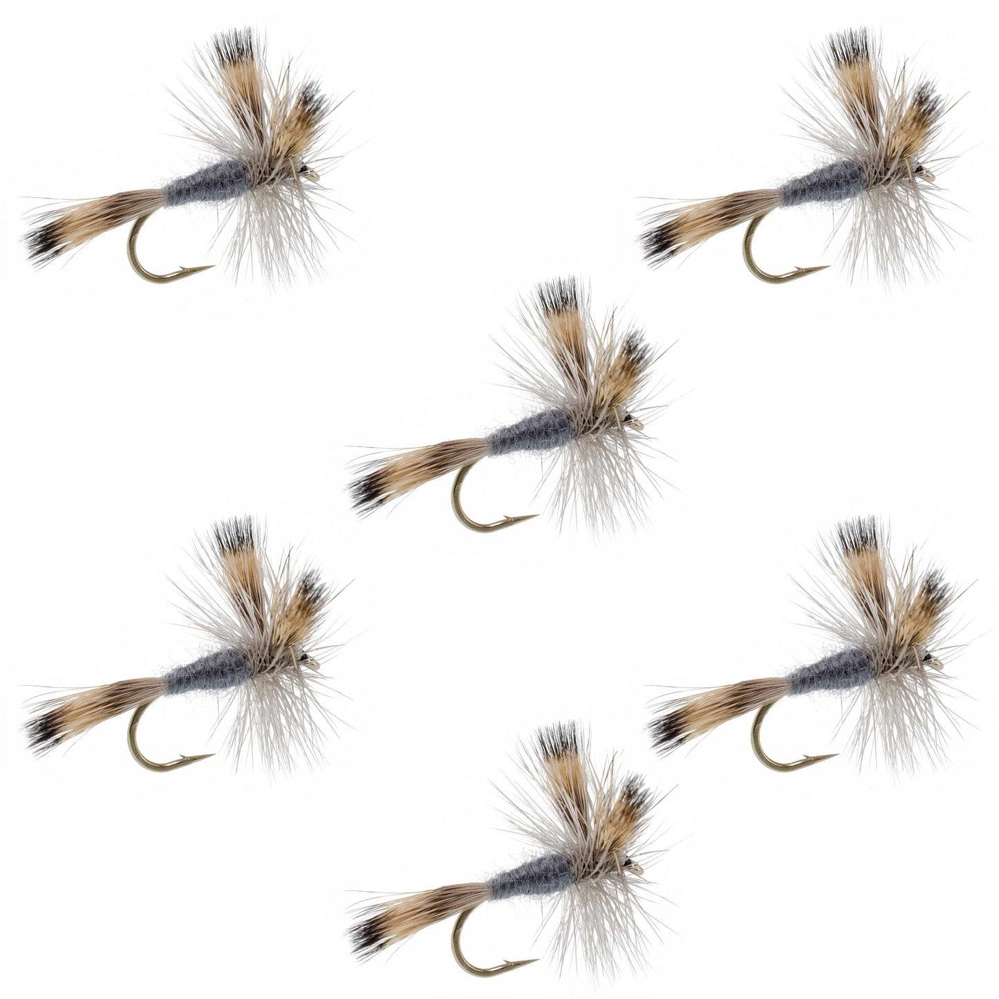 Gray Wulff Classic Trout Dry Fly - 6 Flies Hook Size 8