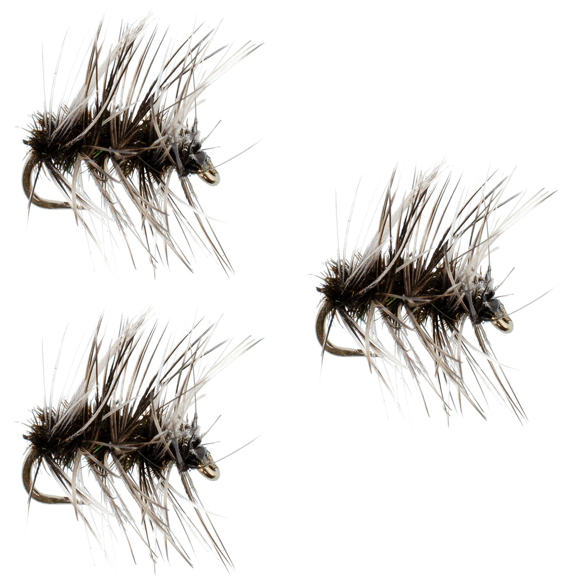 3 Pack Griffiths Gnat Midge Trout Dry Fly Size 18