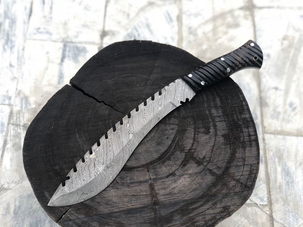 Handmade Damascus Tactical Kukri with Sheath