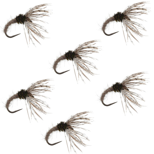 Hares Ear Sakasa Kebari - 6 Tenkara Flies - Size 14