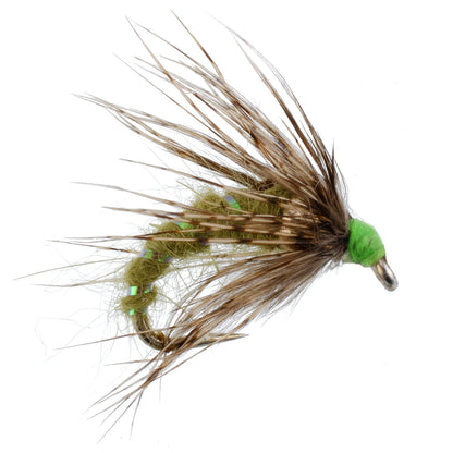 3 Pack Olive Holy Grail Caddis Pupa Emerger Flies Hook Size 12