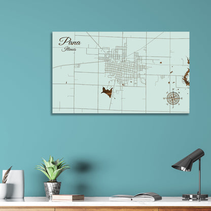 Pana, Illinois Street Map