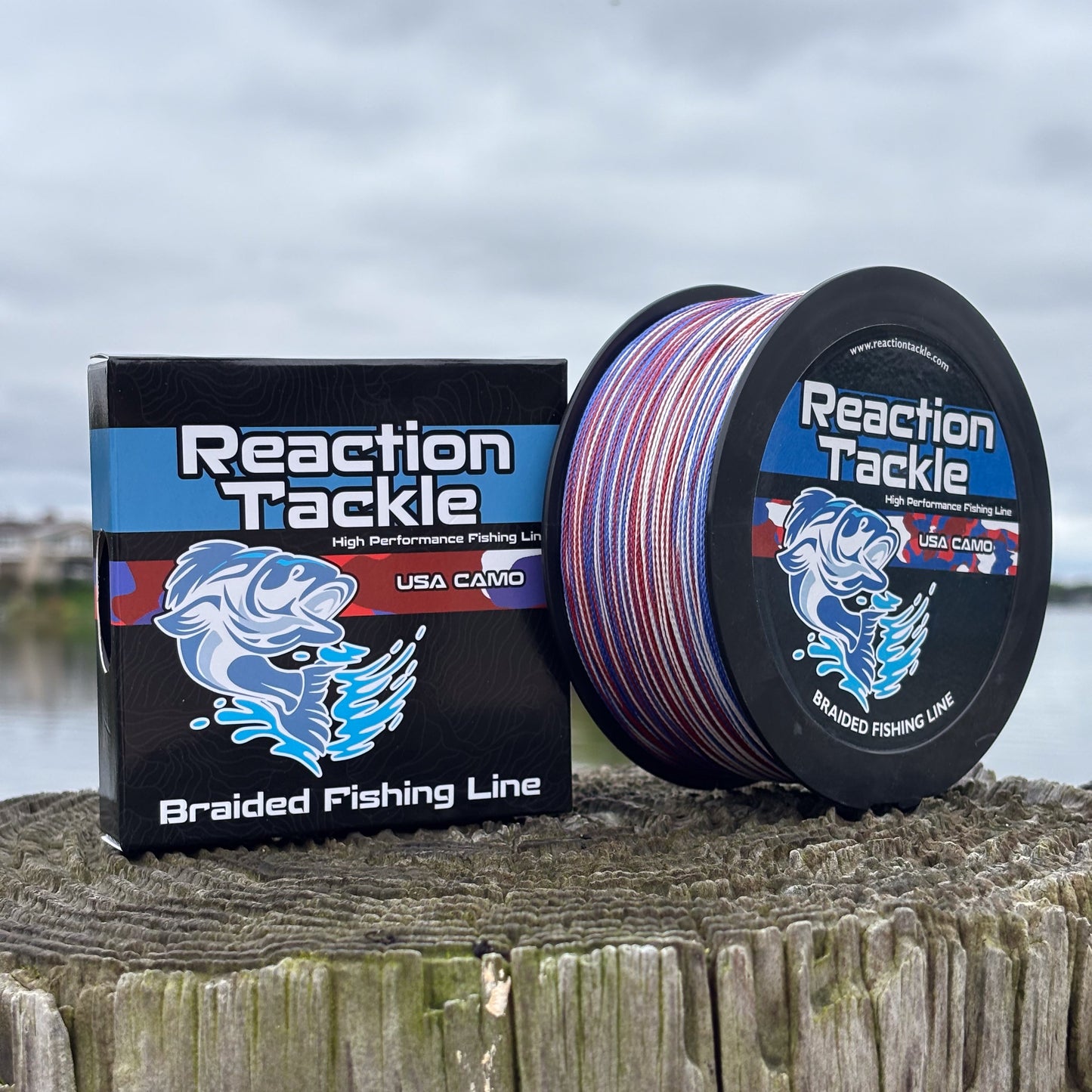Reaction Tackle Braided Fishing Line - USA Camo
