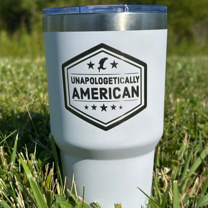 Unapologetically American 30oz White Tumbler w/ Straw