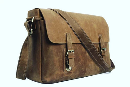 “The Courier” Vintage Leather Messenger Bag