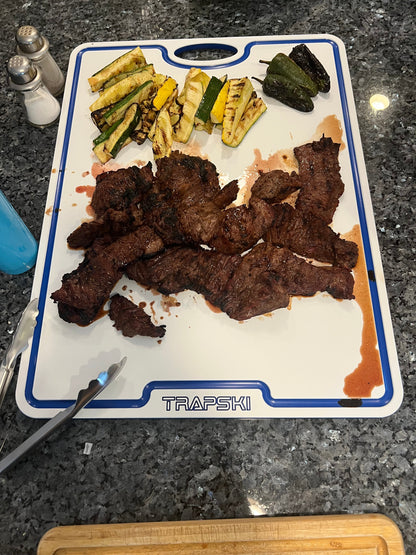 TRAPSKI Premium 1/2 Inch Thick HDPE Cutting Boards | Food-Grade Kitchen Prep Surface | Juice Grooves | Made in the USA