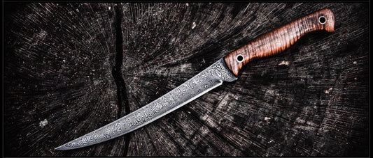 Handmade Damascus Good Fillet Knife with Rosewood Handle