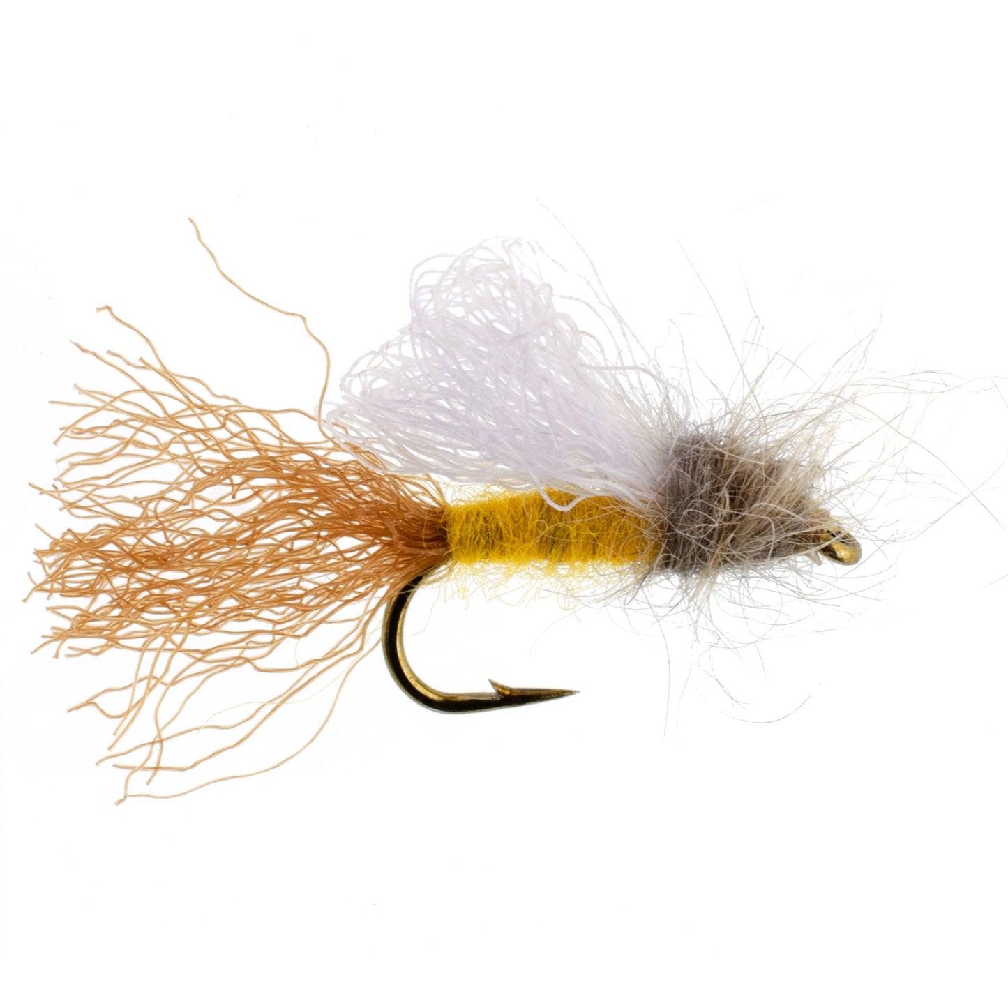 Amber Iris Caddis Emerger Caddis  Trout Dry Fly - 6 Flies Hook Size 16