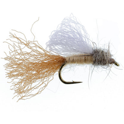 Tan Iris Caddis Emerger Caddis  Trout Dry Fly - 12 Flies Hook Size 16