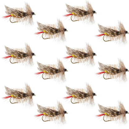 Joe's Hopper Yellow Foam Body Grasshopper Fly - 1 Dozen Flies Hook Size 8