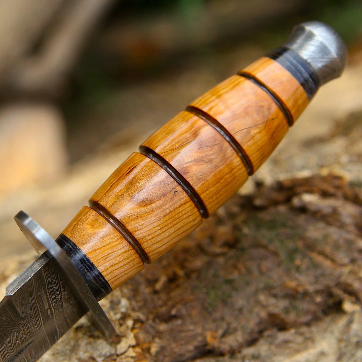 Stealth Custom Ka Bar Knife with Olive Wood Handle