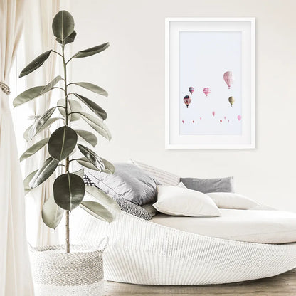 Pink Air Balloons Print. Kid's Room Wall Art