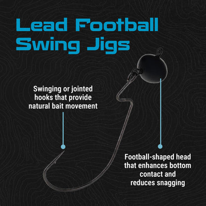 Reaction Tackle Lead Swing Football Jigs - 5-PACK
