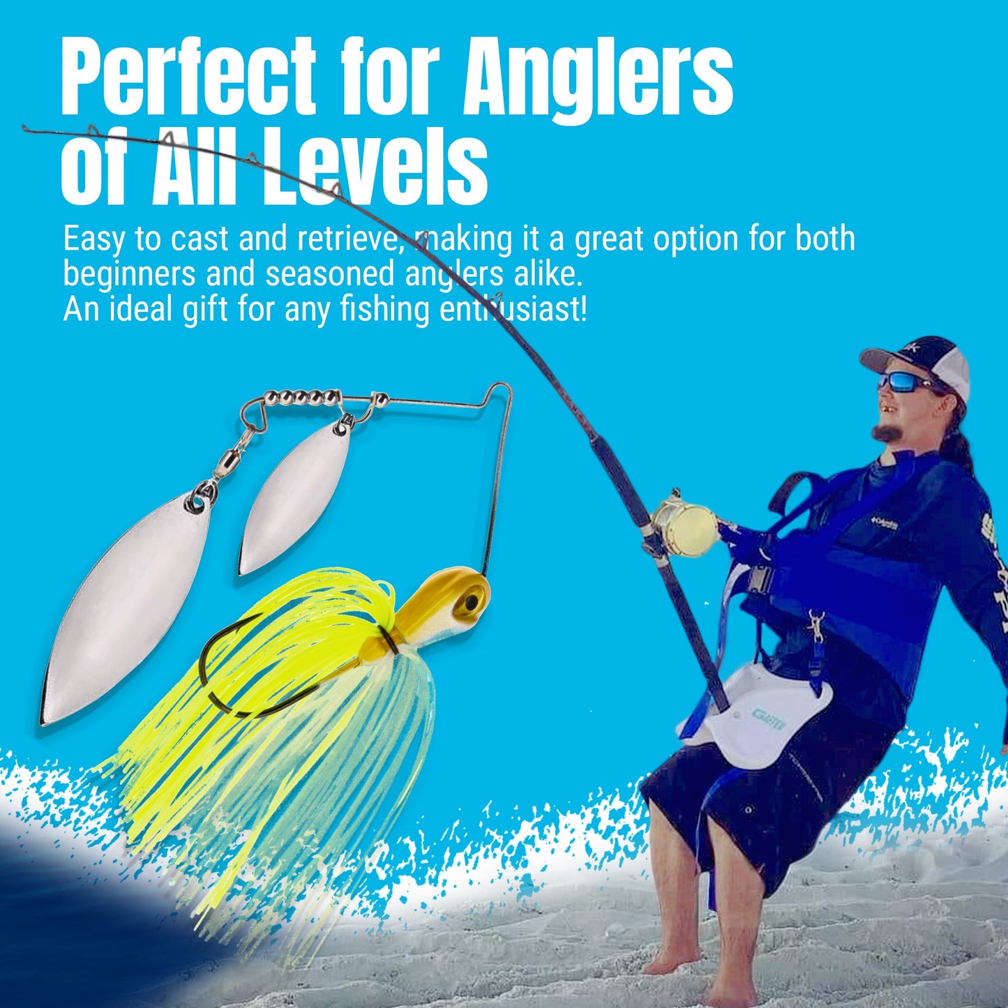 Reaction Tackle Lead Spinnerbait Jigs – 3-Pack, Double Willow Blade - New