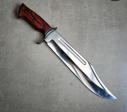 Custom Handmade Leatherneck Bowie Knife with Full Tang O1 Tool Steel Blade and Exotic Wood Handle - 15.5 Inches
