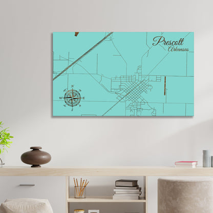 Prescott, Arkansas Street Map