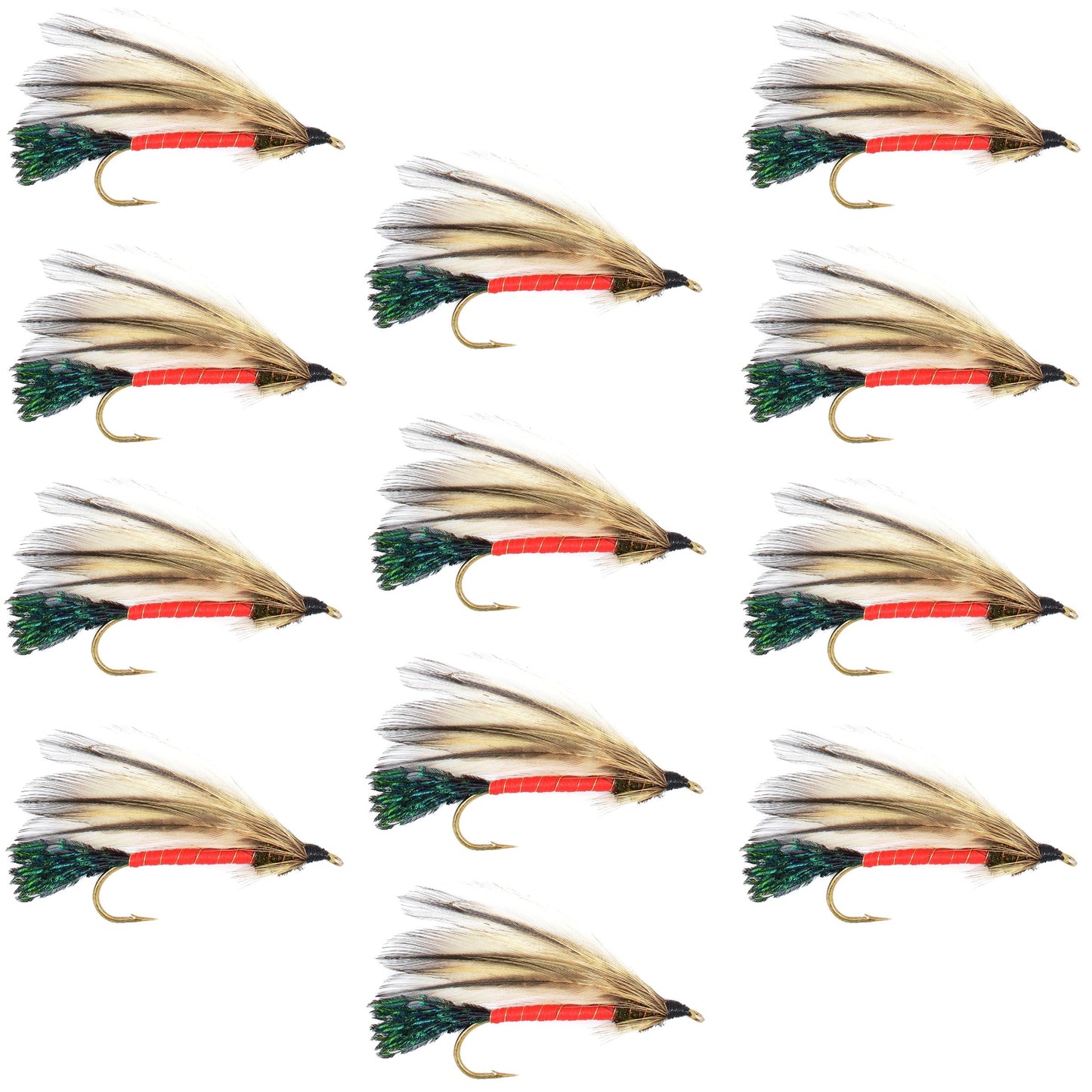 Light Spruce Classic Streamer Flies - Set of 12 - Hook Size 4