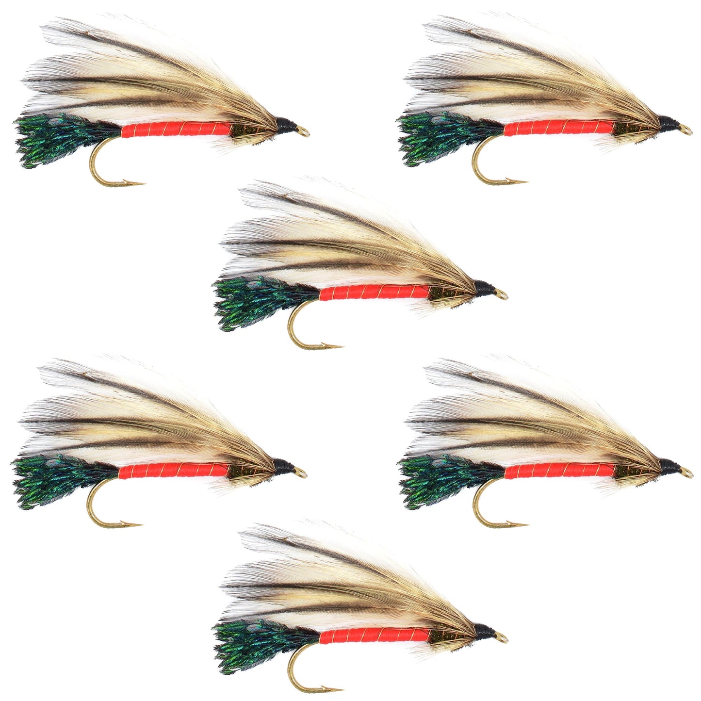 Light Spruce Classic Streamer Flies - Set of 6 - Hook Size 4