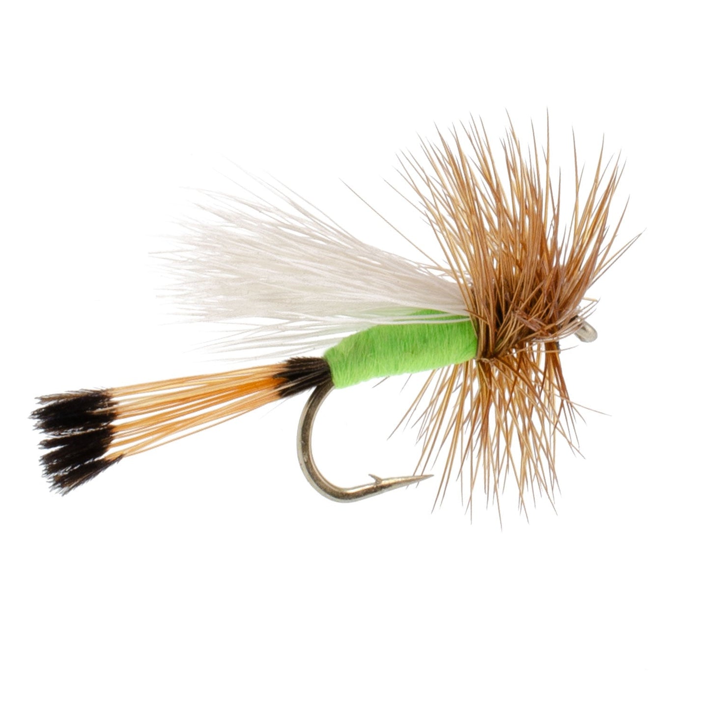 Lime Trude Classic Hair Wing Dry Fly - 6 Flies Hook Size 18