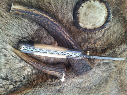 Everyday Carry Damascus Steel Tanto Blade Folding Pocket Knife with Bone Handle – The Titan Edge