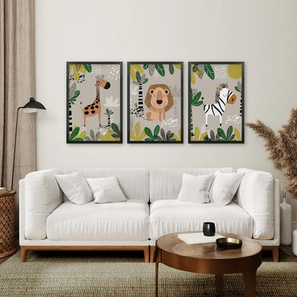 Set of 3 Safari Baby Animal Art Prints