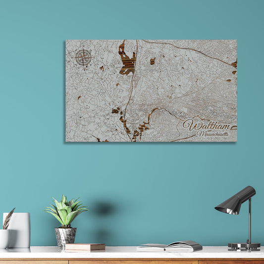 Waltham, Massachusetts Street Map