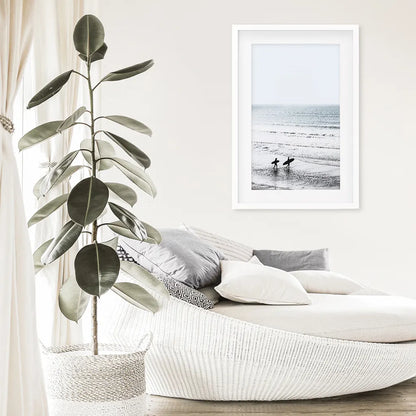 Summer Malibu Themed Wall Decor. Surfers on the Beach