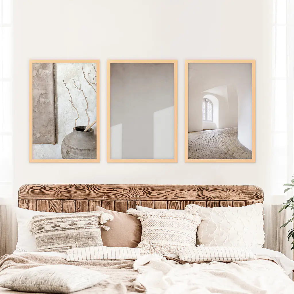 Minimalist Beige Modern Architectural Set of 3 Prints