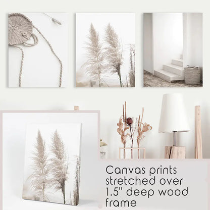 Natural Tones Boho Minimalist Wall Decor. Pampas Grass
