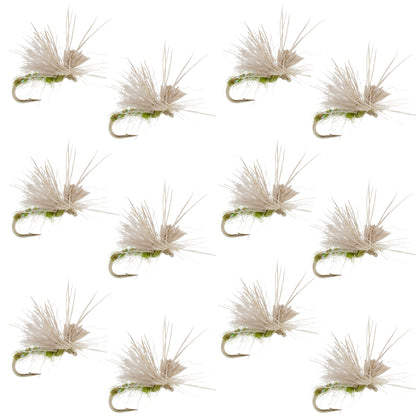 Olive Missing Link Caddis or Mayfly Flies Hook 12 Flies Size 16
