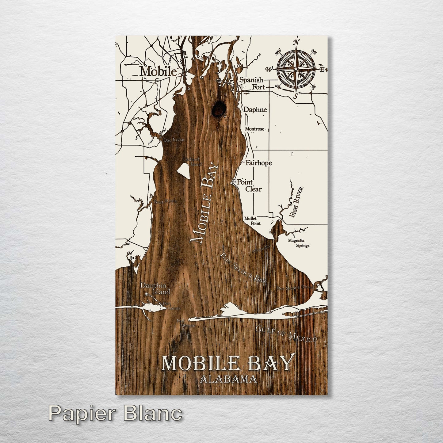 Mobile Bay, Alabama Whimsical Map