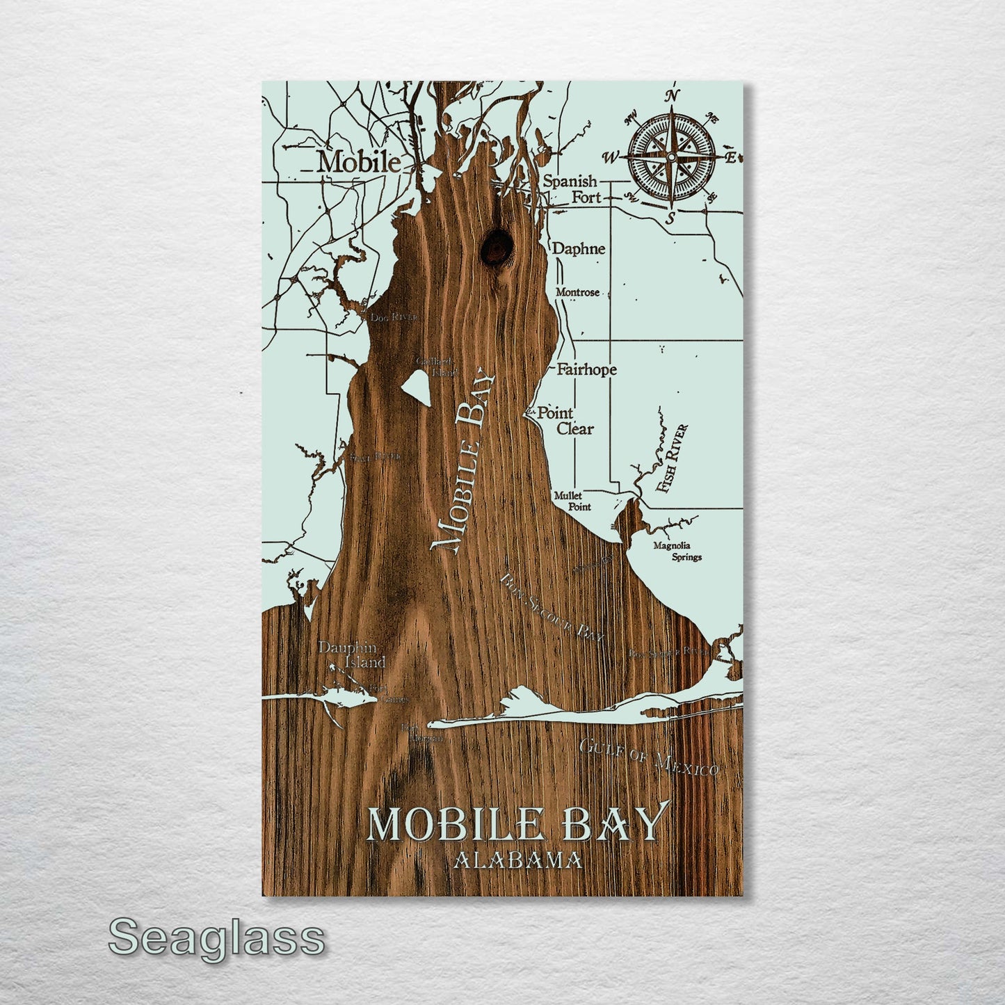 Mobile Bay, Alabama Whimsical Map