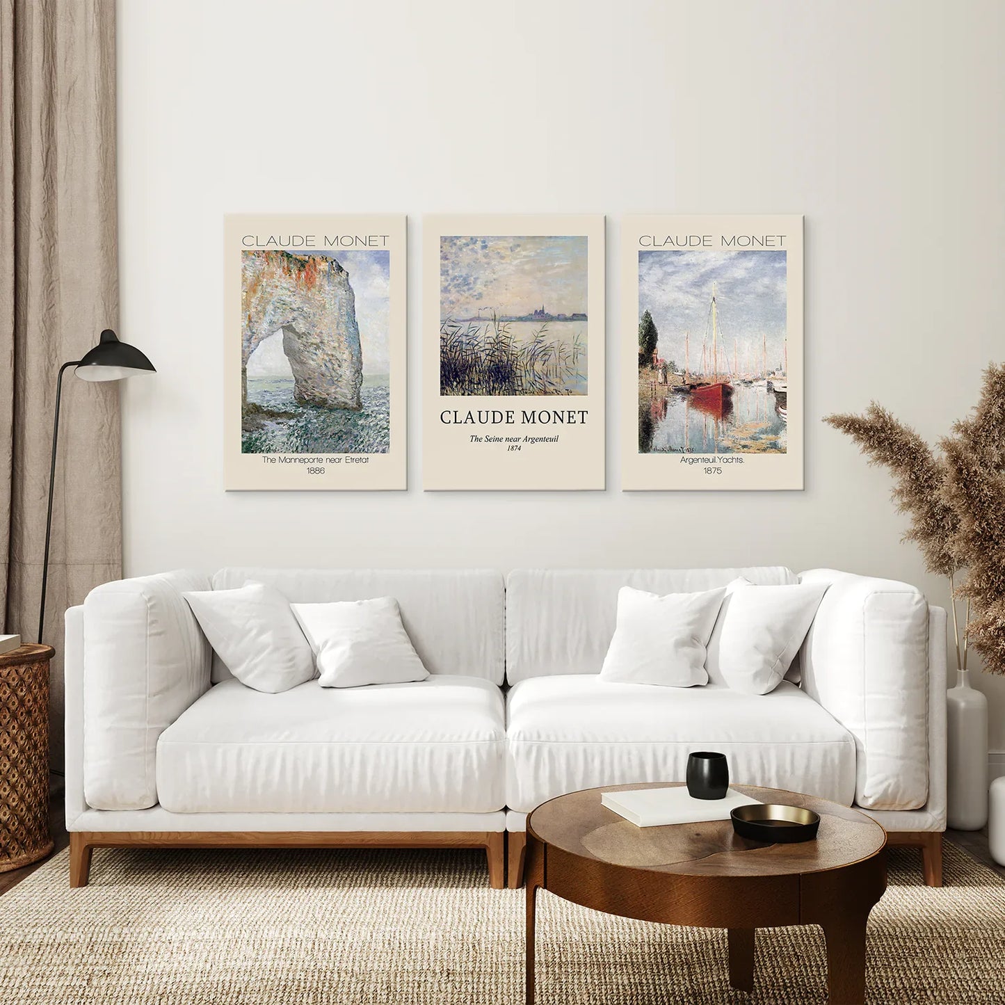 Claude Monet Art Set of 3 Beach Posters Decor