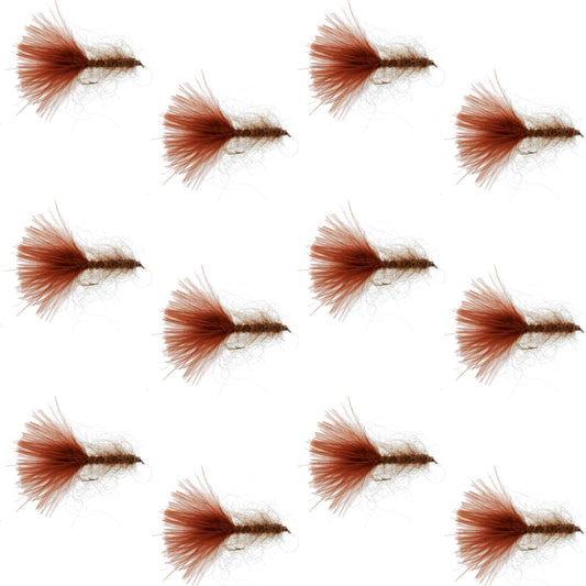 Brown Mohair Leech Streamer Fly - 12 Flies Size 8