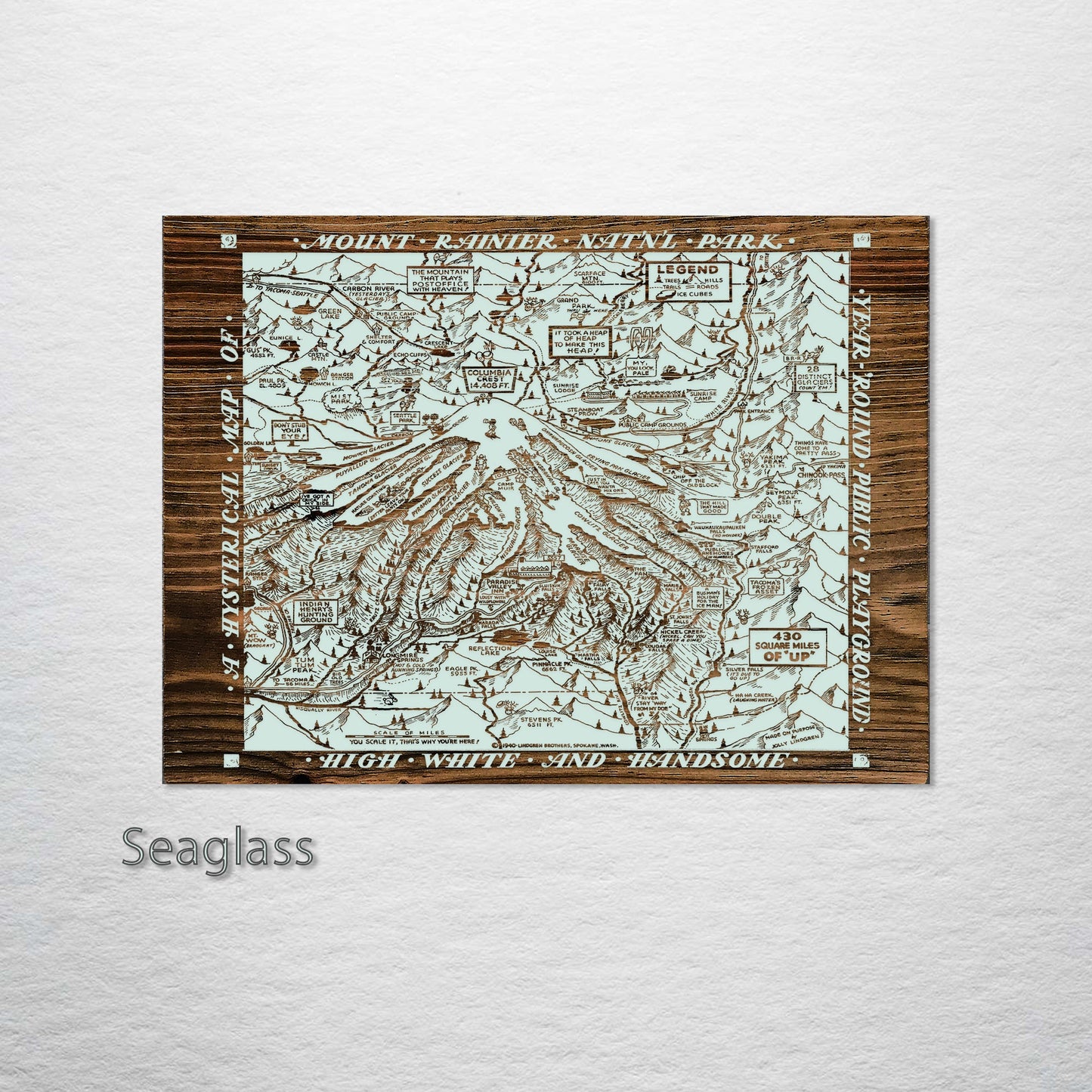 Mount Rainier National Park Hysterical Map