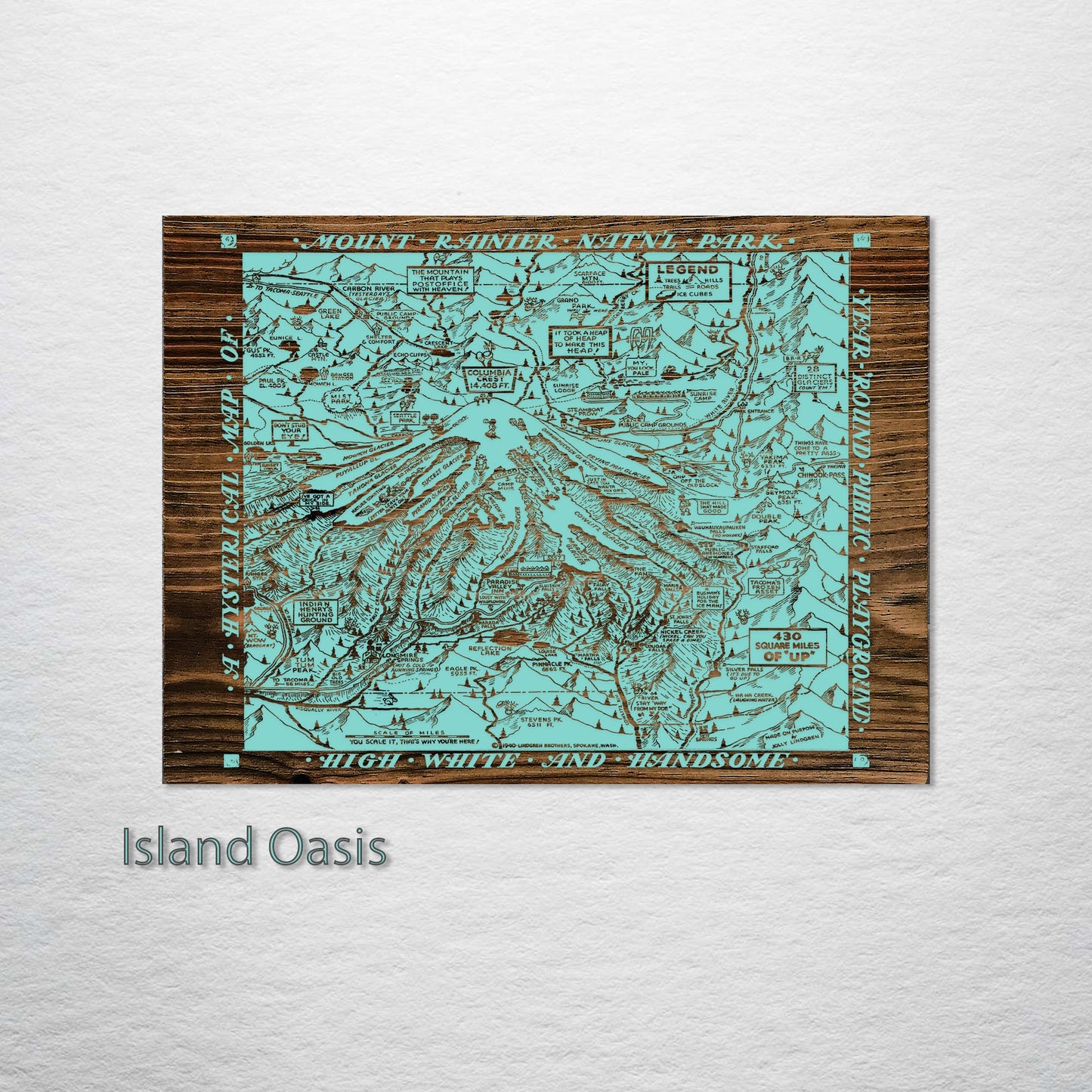 Mount Rainier National Park Hysterical Map